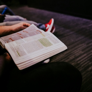 person reading book