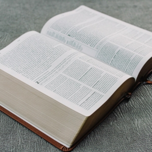 white book page on gray textile